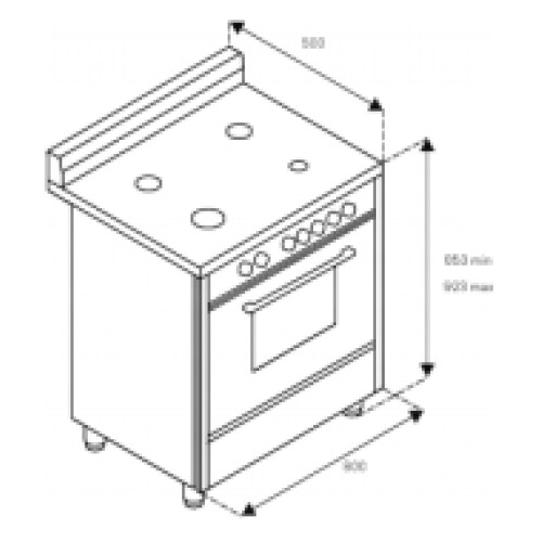 La Germania AMN855GBV – Cucina 80×50 – 5 Fuochi – Forno Gas Ventilato –  Bianca